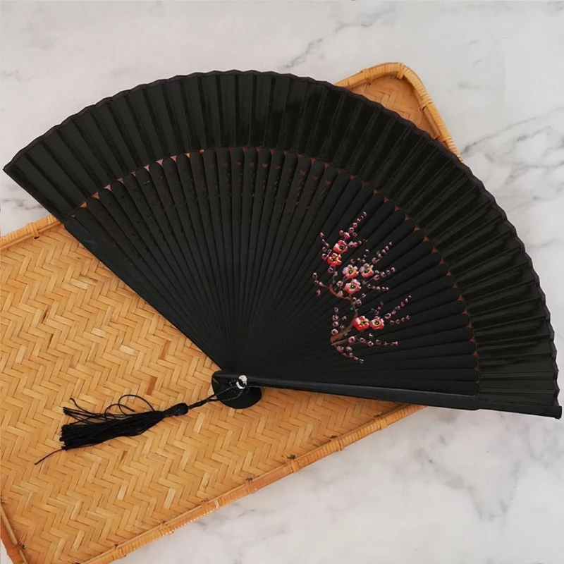 Складной веер для женщин китайский японский бамбуковый шелковый фестиваля PXPD