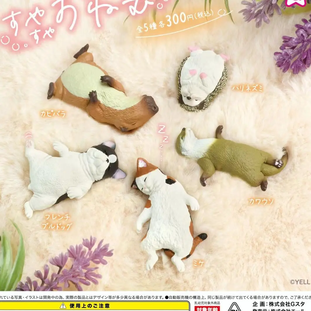 

Японские капсульные игрушки Yell Gashapon, декоративная модель для послеобеденного сна в виде животного, послеобеденного отдыха, кошка-Ежик