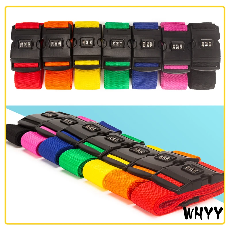 

Travel Accessories New Adjustable Travel Luggage Password Lock Nylon Belt Strap Band Multicolor
