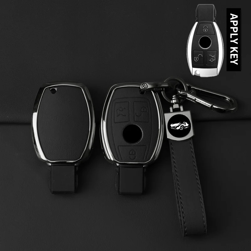 

Металлический Кожаный Автомобильный чехол для ключа Mercedes Benz A B C E Class GLS GLA GLK GLC CLS CLA AMG W204 W205 W212 W463 W176 брелок