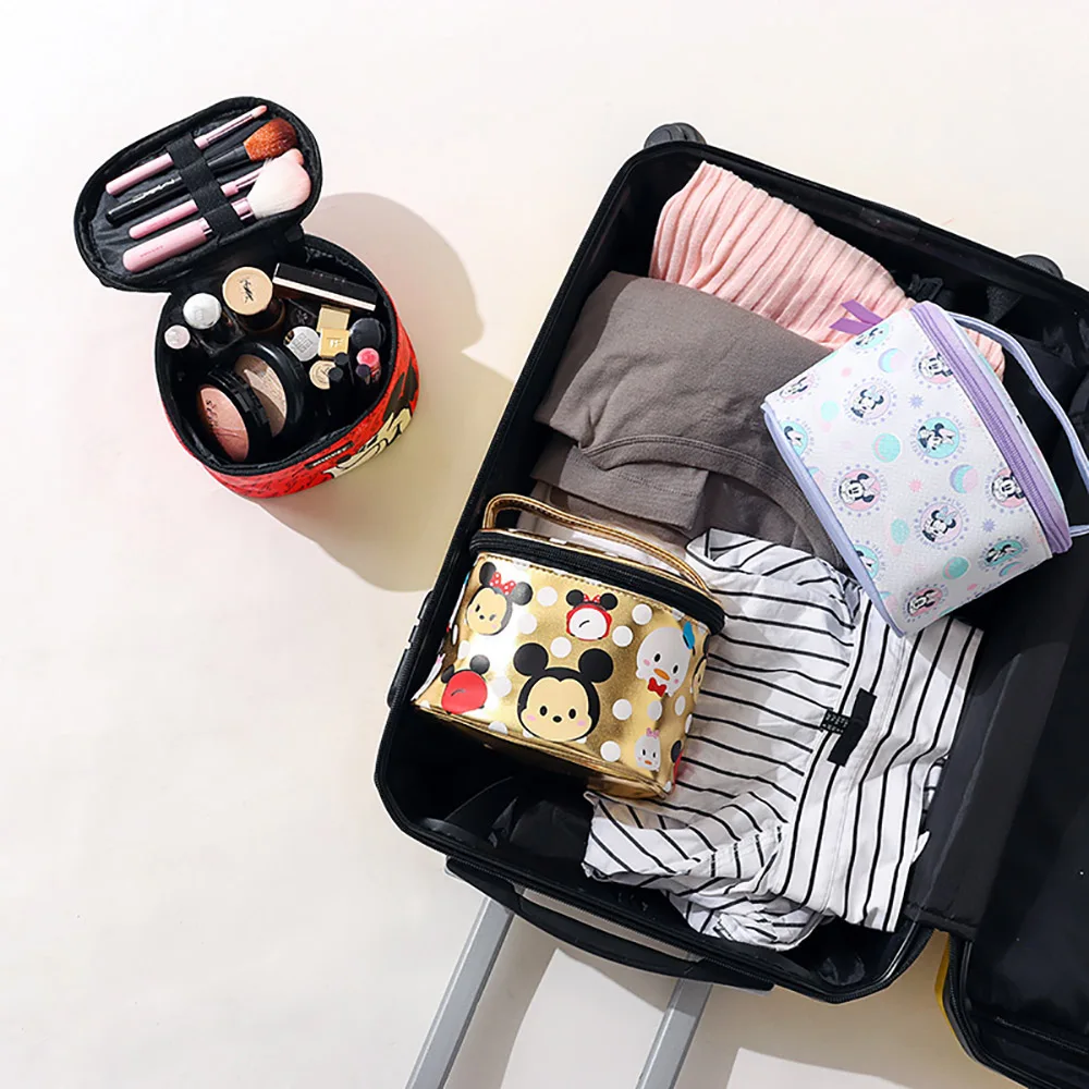 Disney Mickey Mouse Cosmetic Bag for Women Girl Portable Storage Makeup Bag Large Capacity Waterproof Purse Girlfriend Gift