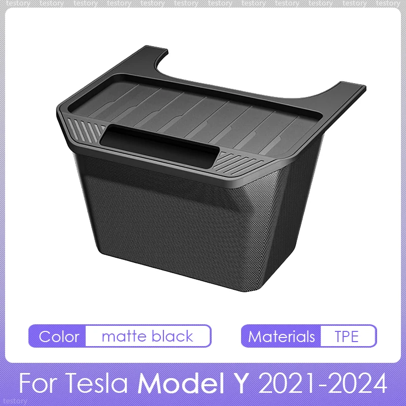 

Ящик для хранения на заднем сиденье для Tesla Model Y 2021-2024, аксессуары, ящик для хранения на заднем сиденье из ТПЭ, мусорный бак для Tesla Model Y 2024