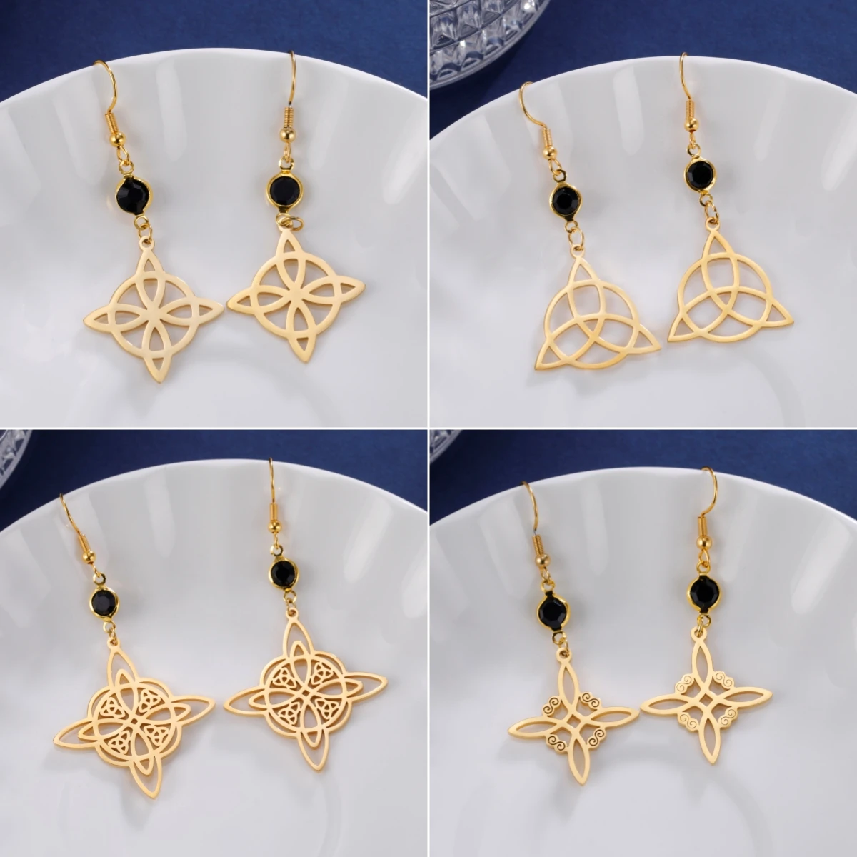 LIKGREAT серьги-гвоздики с узлом ведьмы из нержавеющей стали для женщин ирландские