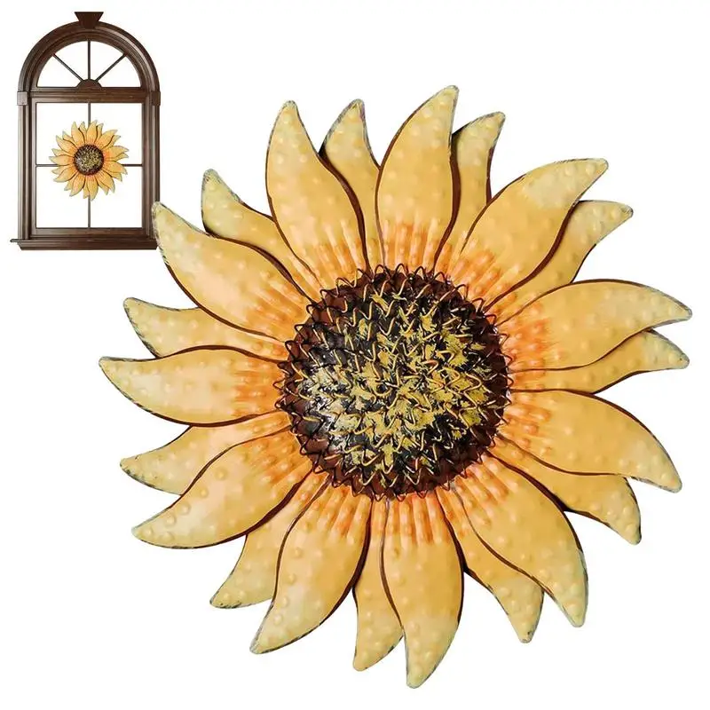 

Metal Sunflower Wall Decor Refreshing Metal Flowers Outdoor Decor 13in Sunflower Room Decor Sculpture Decoration Fence Decor