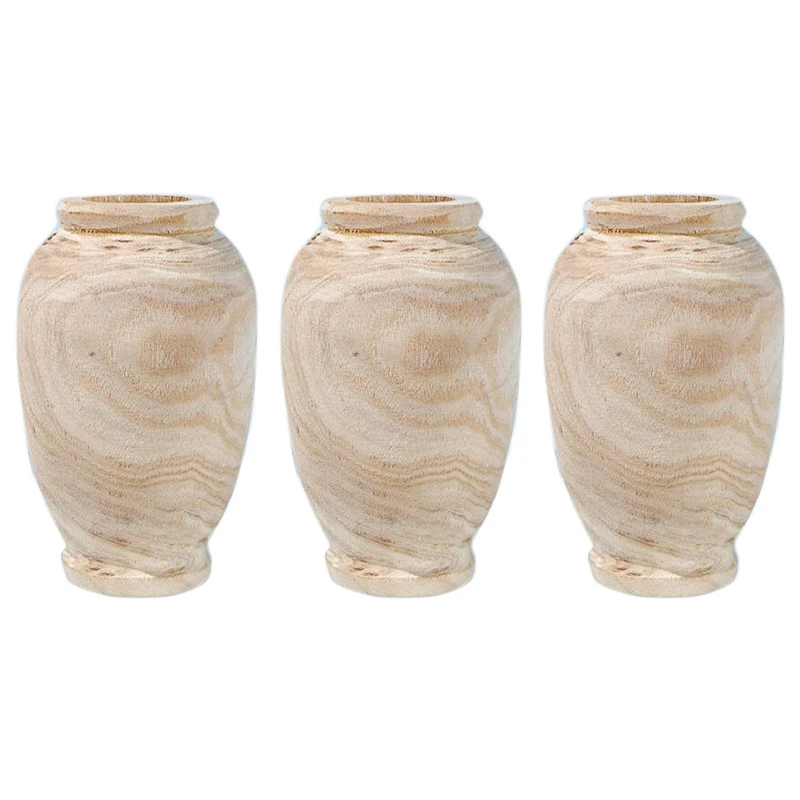 

3 деревянные вазы, украшения для гостиной, стола, посуда из массива дерева, Цветочная бутылка, украшение для дома