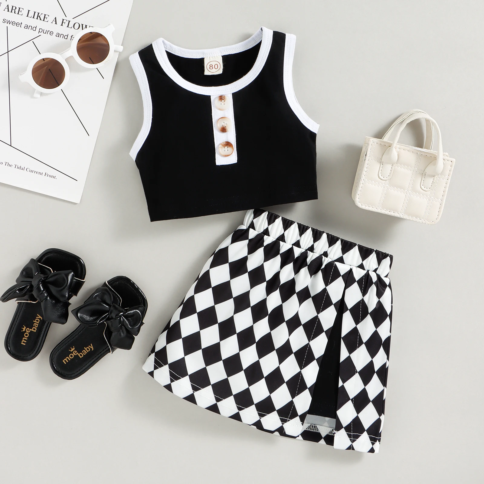 FOCUSNORM летний модный детский комплект одежды для девочек из 2 предметов женский