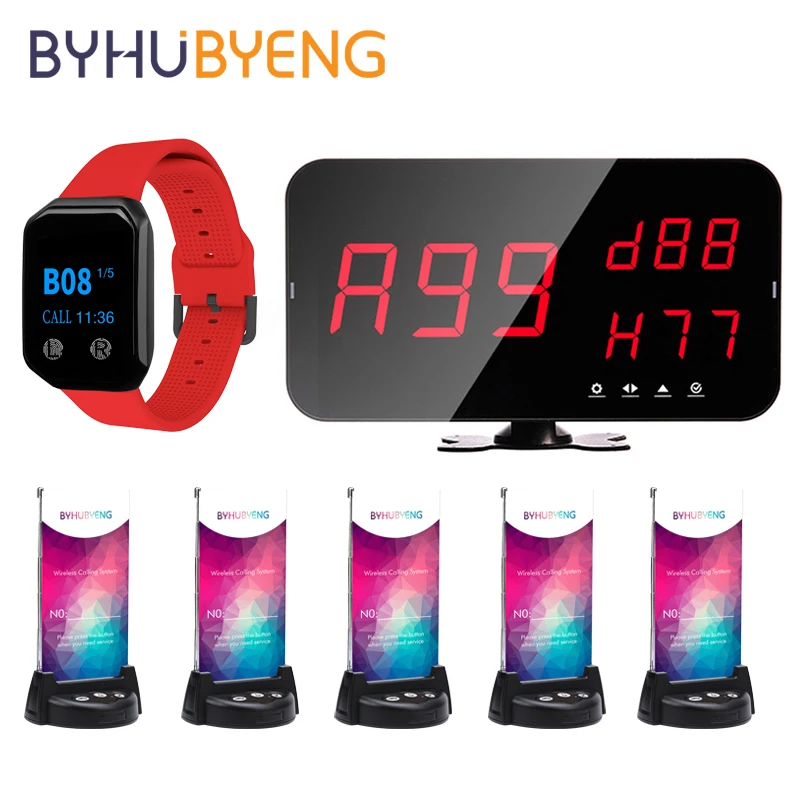 

Часы BYHUBYENG для медсестер, часы-приемник, экран для сигнализации, беспроводная система, Колокольчик для вызова официанта