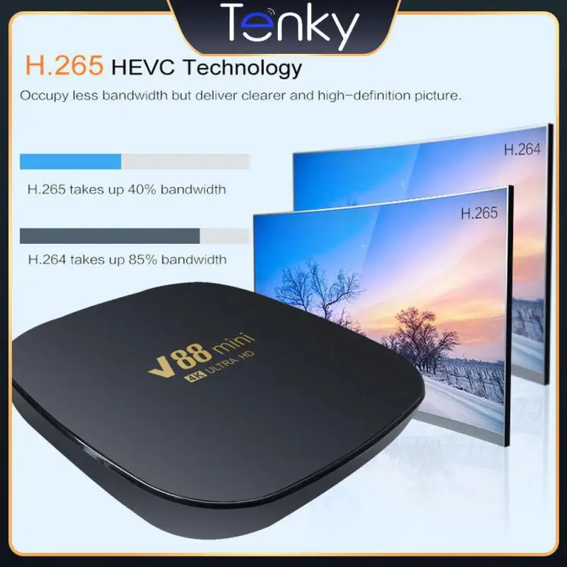 

Медиаплеер Android 12 поддерживает 8k разрешение Мини Смарт ТВ приставка четырехъядерный Allwinner H3 2,4g Wifi ТВ-приставка умный дом черный