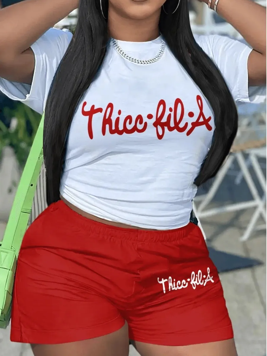 

LW Letter Print Shorts Set Summer Casual T-Shirt Y2k Top Shorts Set Femme Short Sleeve Two Pieces Set Lady Daily Streetwear Outf