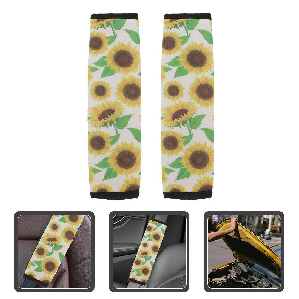 

Car Belt Cover Seatbelt Pads Safety Sunflower Shoulder Pad Cushion Towel