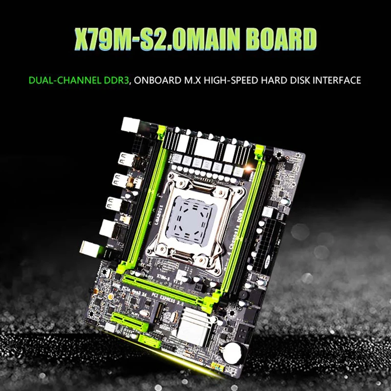 Комплект материнской платы X79 LGA 2011 с ЦП Xeon E5 2620 V2 процессор 16 Гб (4x4 Гб) DDR3 REG ECC PC3-10600R