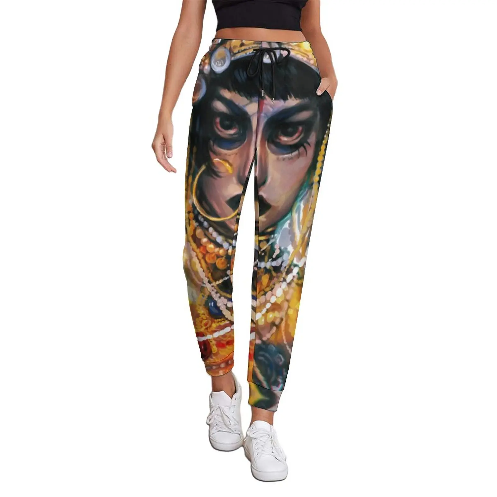 

Джоггеры Jibaro в стиле ретро женские, брюки с масляным рисунком, принт Love Death, роботы, уличная одежда, большие размеры 2XL, весна