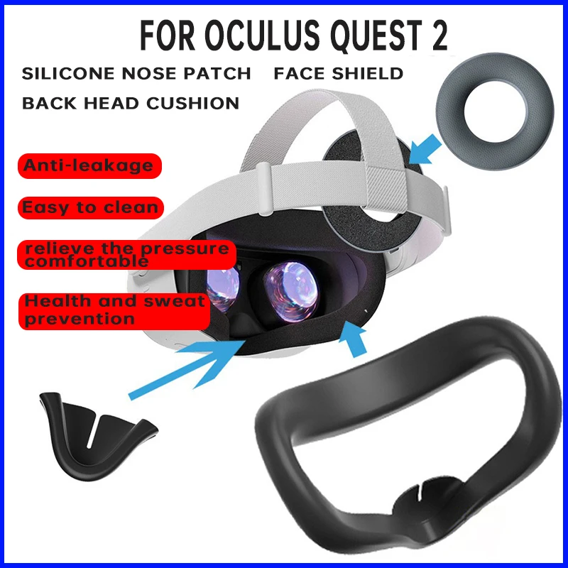 For Oculus quest 2 Silicone nose patch Silicone mask Back head cushion sweatproof decompression for Oculus quest 2 Accessories