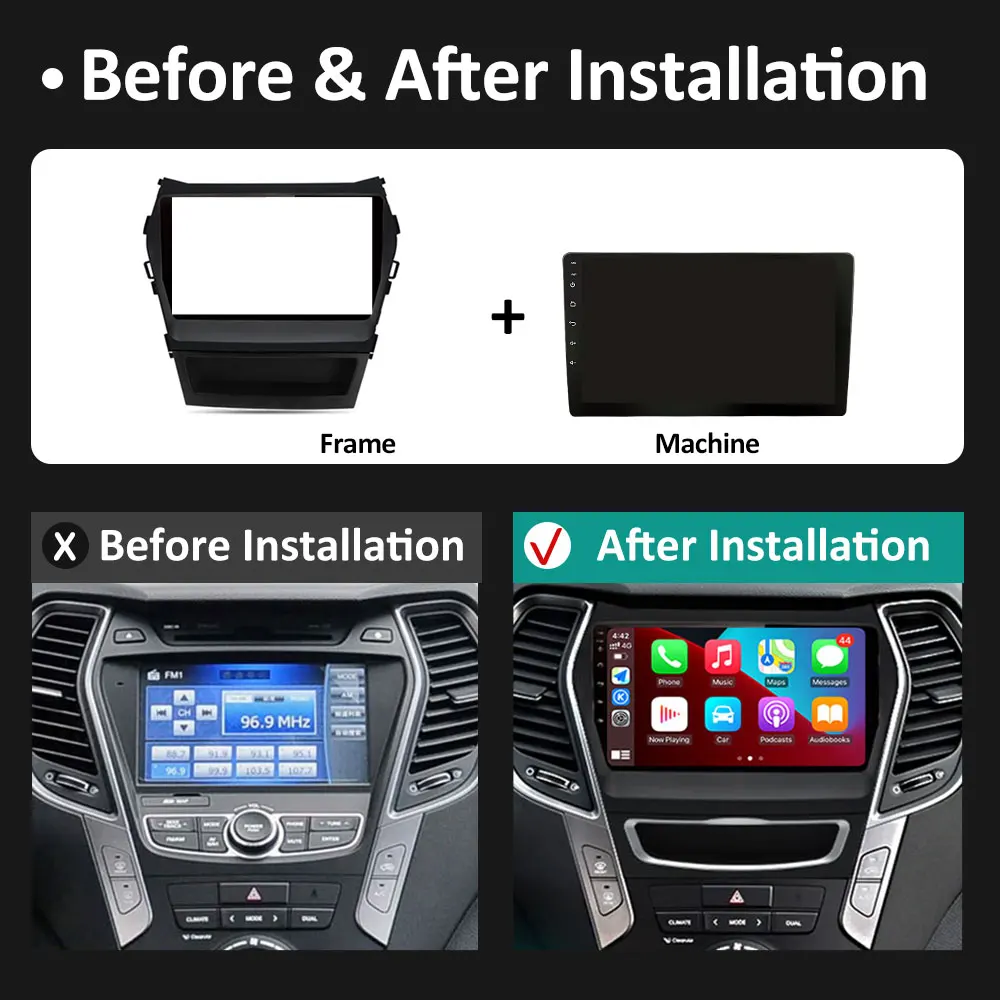 Android 14 для Hyundai Santa Fe 3 2013-2016 Беспроводной Carplay 4G WIFI GPS Автомобильный радиоприемник Навигация Мультимедийный видеоплеер Стерео (art.: 3920cecc3bc40) - 3920cecc3bc40