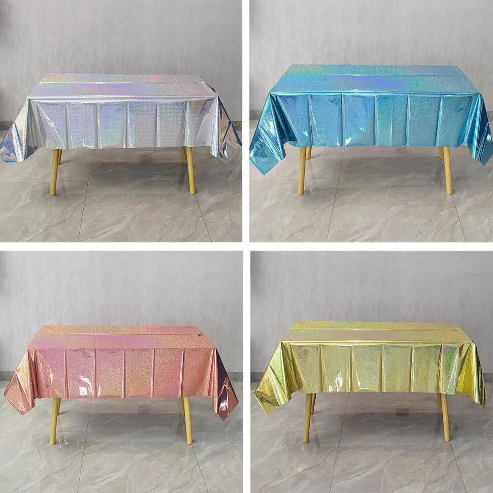 

Disposable Laser Bright Aluminum Film Tablecloth Waterproof Aluminum Foil Tablecloth Party Party Decoration Supplies Tablecloth