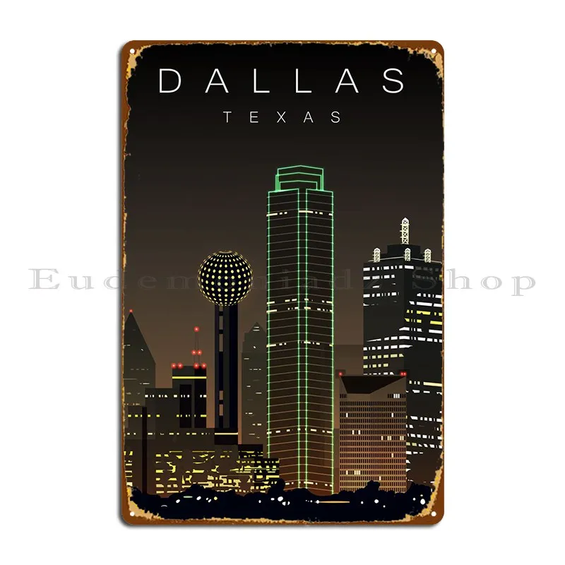 

Dallas Metal Sign Wall Decor Bar Cave Wall Mural Designs Cinema Tin Sign Poster
