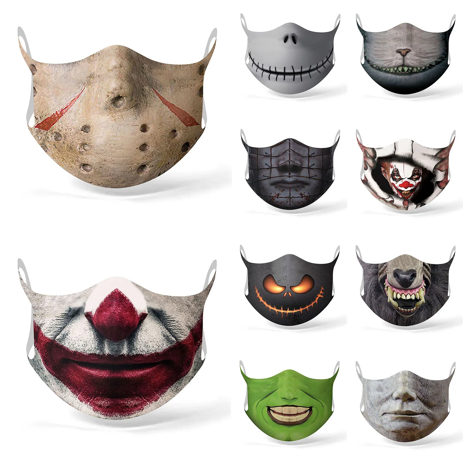 Смешные маски косплея с ужасным лицом Venom Joker Clown Deadpool Superhero Halloween Adult Masque Protection Mask Outdoor Dustproof Men