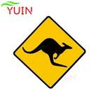 Личность кенгуру осторожно наклейка на автомобиль животный Логотип Автомобильные аксессуары ПВХ кузов украшение лобового стекла водостойкая наклейка 13*13 см