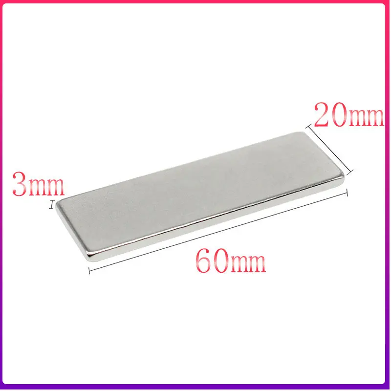 

1/2/5/10/15PCS 60x20x3mm Block Strong Powerful Magnets 60x20x3 Rare Earth Neodymium Magnet N35 Permanent NdFeB Magnet 60*20*3