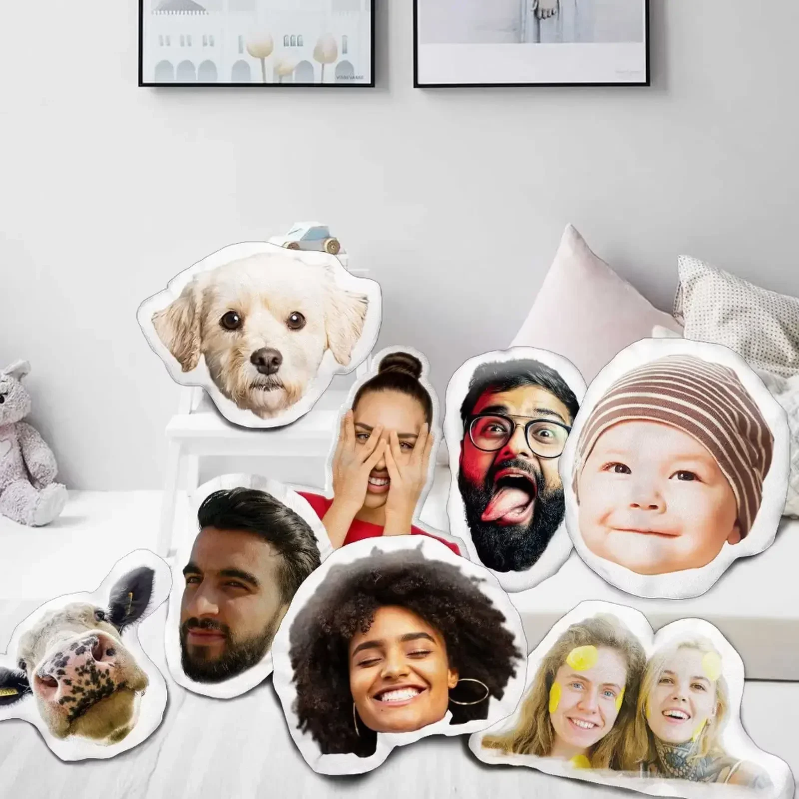 Забавная подушка для фото на заказ индивидуальная в форме собаки кошки