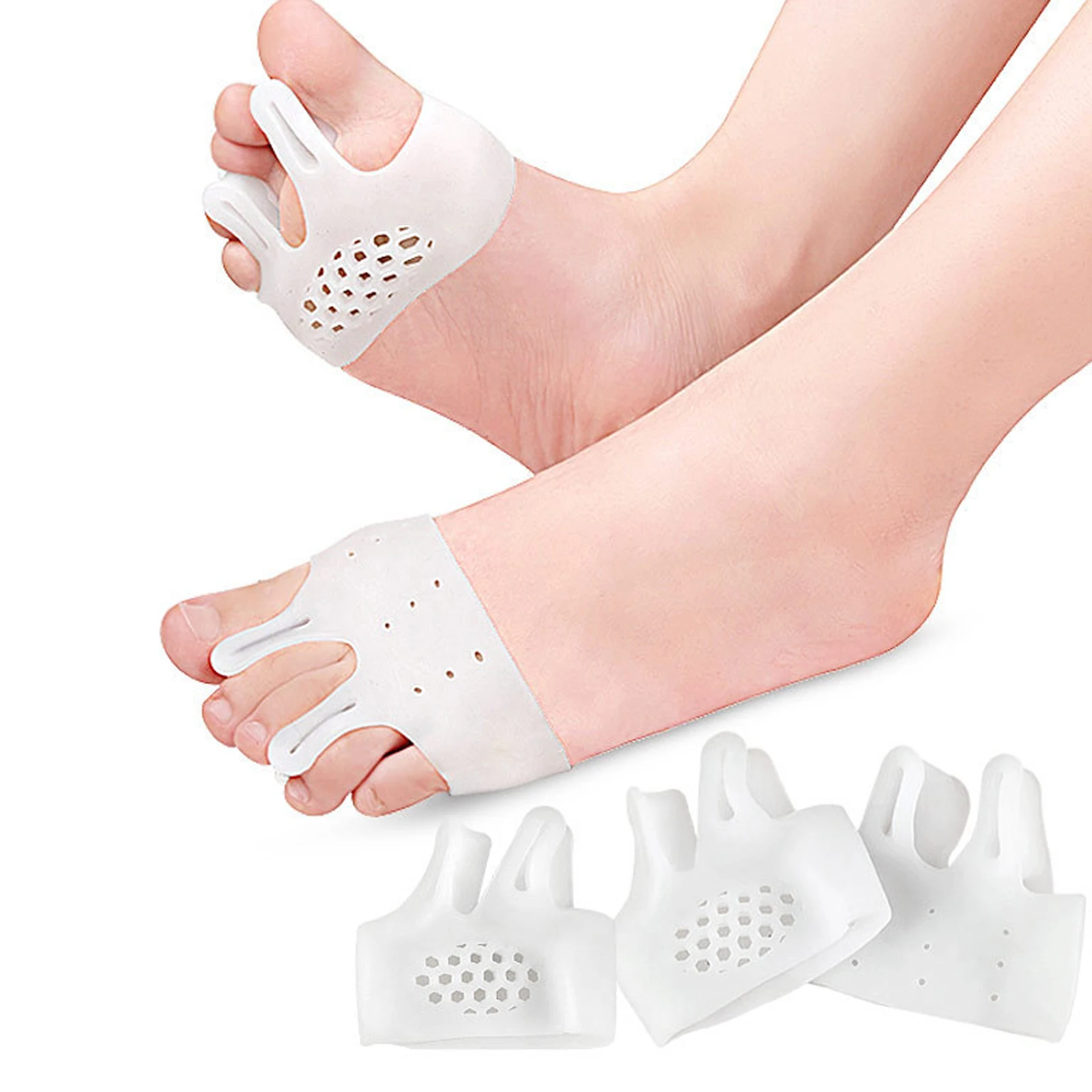 

1Pair Multifunctional Hallux Valgus Toes Separator Honeycomb Gel Bunion Corrector Orthopedic Braces Orthotics Bone Toe Pillow