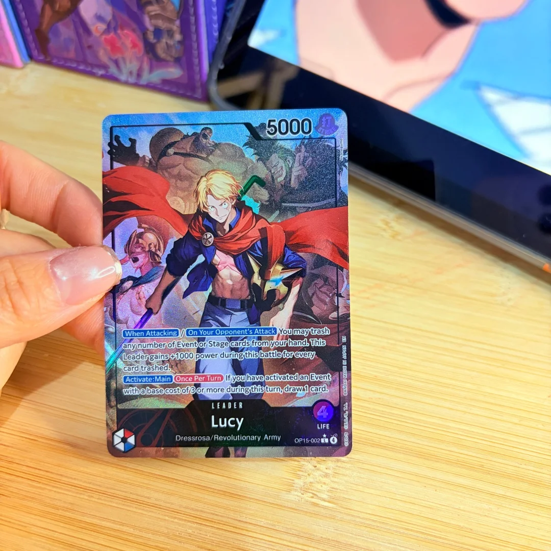 Фото Коллекционная карточка One Piece Sabo OP15-002 Leader Painting DIY Folding Flash Card Adventure on KAMI’s Island OPCG, игрушка-подарок №5