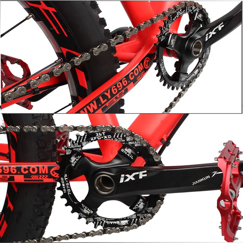 IXF Aluminum MTB Hollowtech Crankset 104BCD Connecting Rods for Mountain Bike 170mm Chainring 32/34/36/38/40/42T Bicycle Part