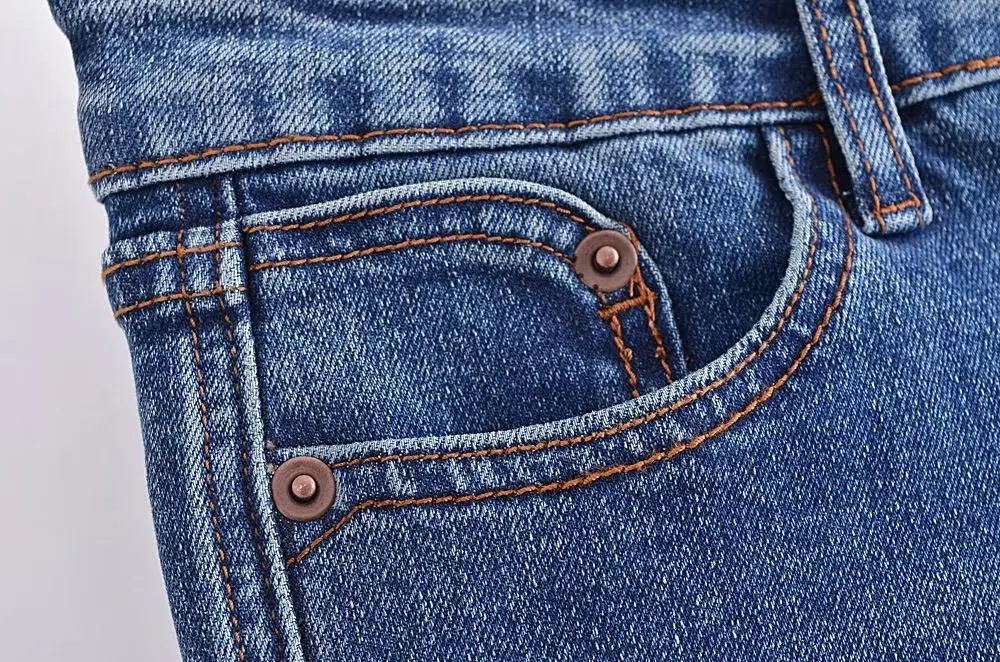 Withered England Style Burrs Skinny Jeans Women High Street