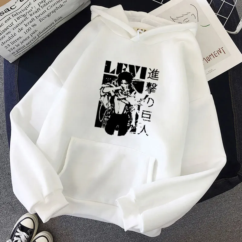 

Kawaii Sweatshirts Anime Attack Cool Levi Pullovers Tops Long Sleeves Hoodie Male Cloth Streetwear Women Y2k Clothes Aesthetic