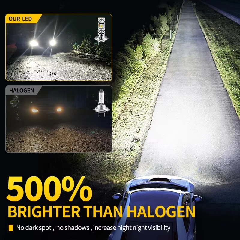 Фото 2 шт. светодиодных фар H7 для Audi A4 B6, A3 8P, A6 C6 B9, B7 C5, 12В, белый свет, для дневного ходового освещения, суперяркие, автомобильные аксессуары №5