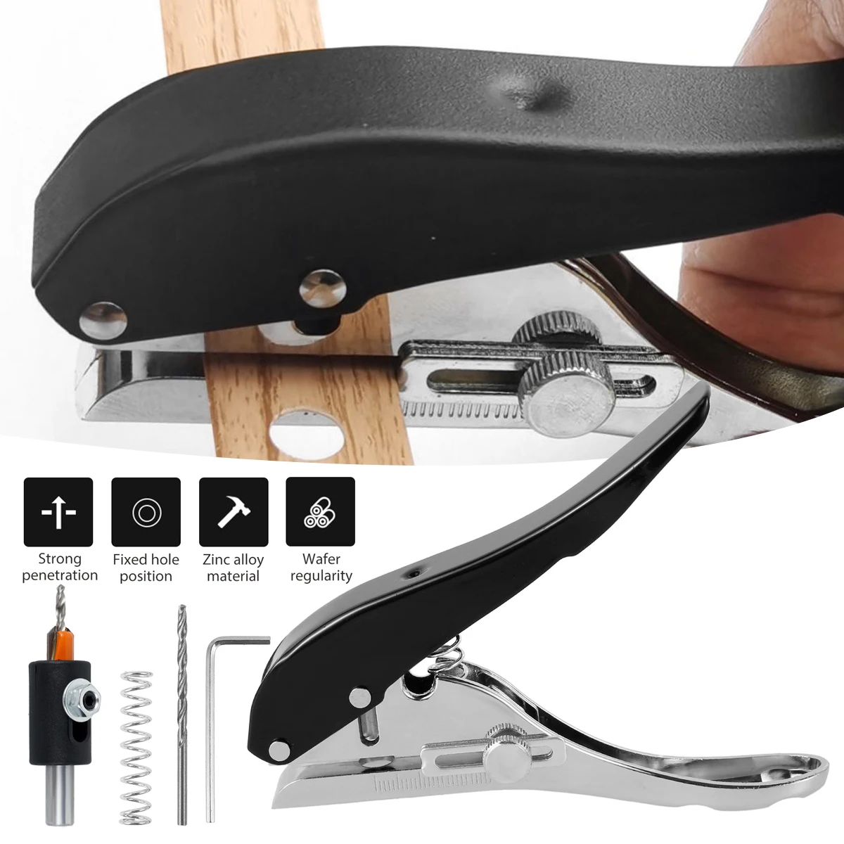 

5Pcs Single Hole Punch 5/16inch Heavy Duty Hole Puncher Portable Hole Edge Banding Punching Plier Handheld Punching Tool with