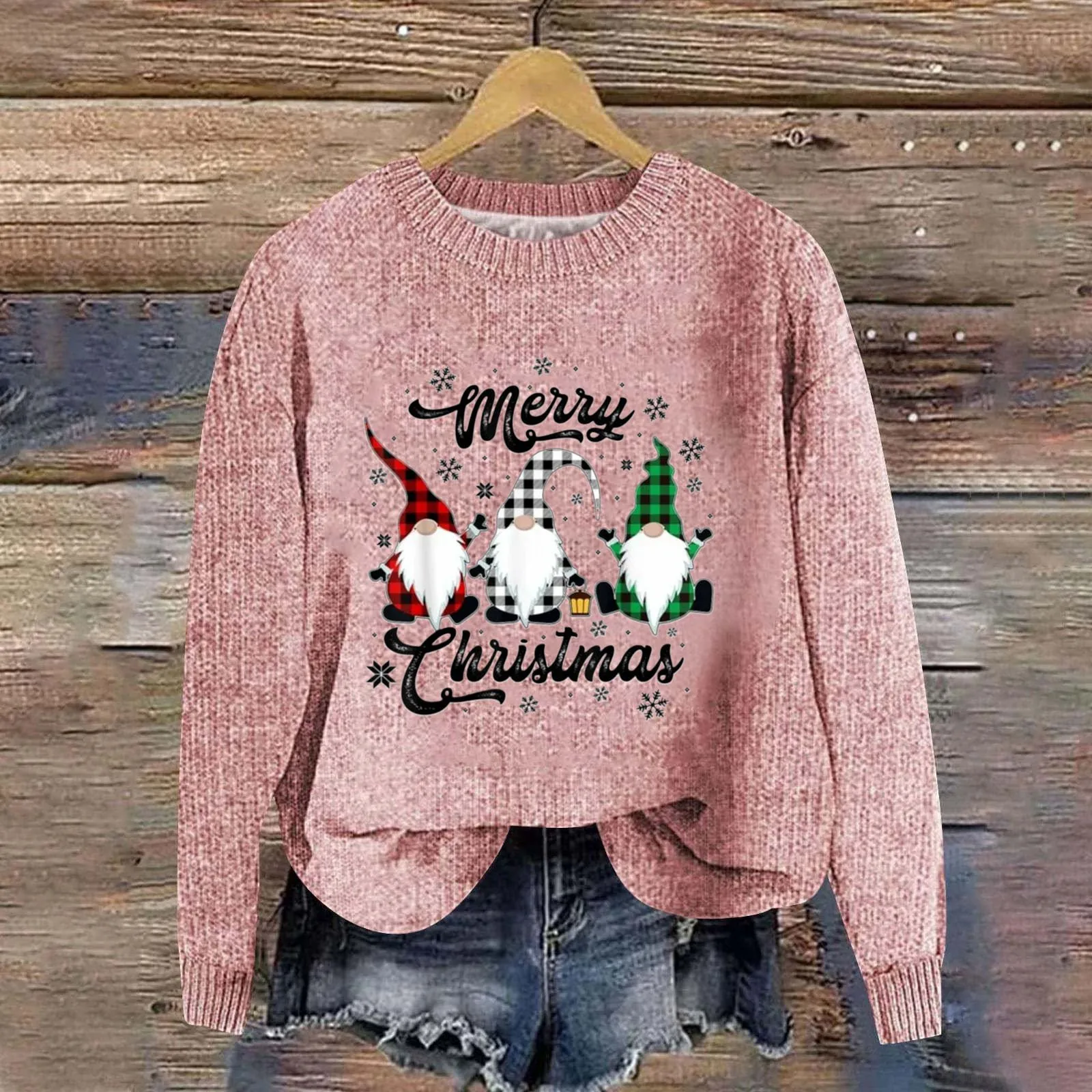 Женский осенне-зимний модный длинный массивный свитер с круглым вырезом и