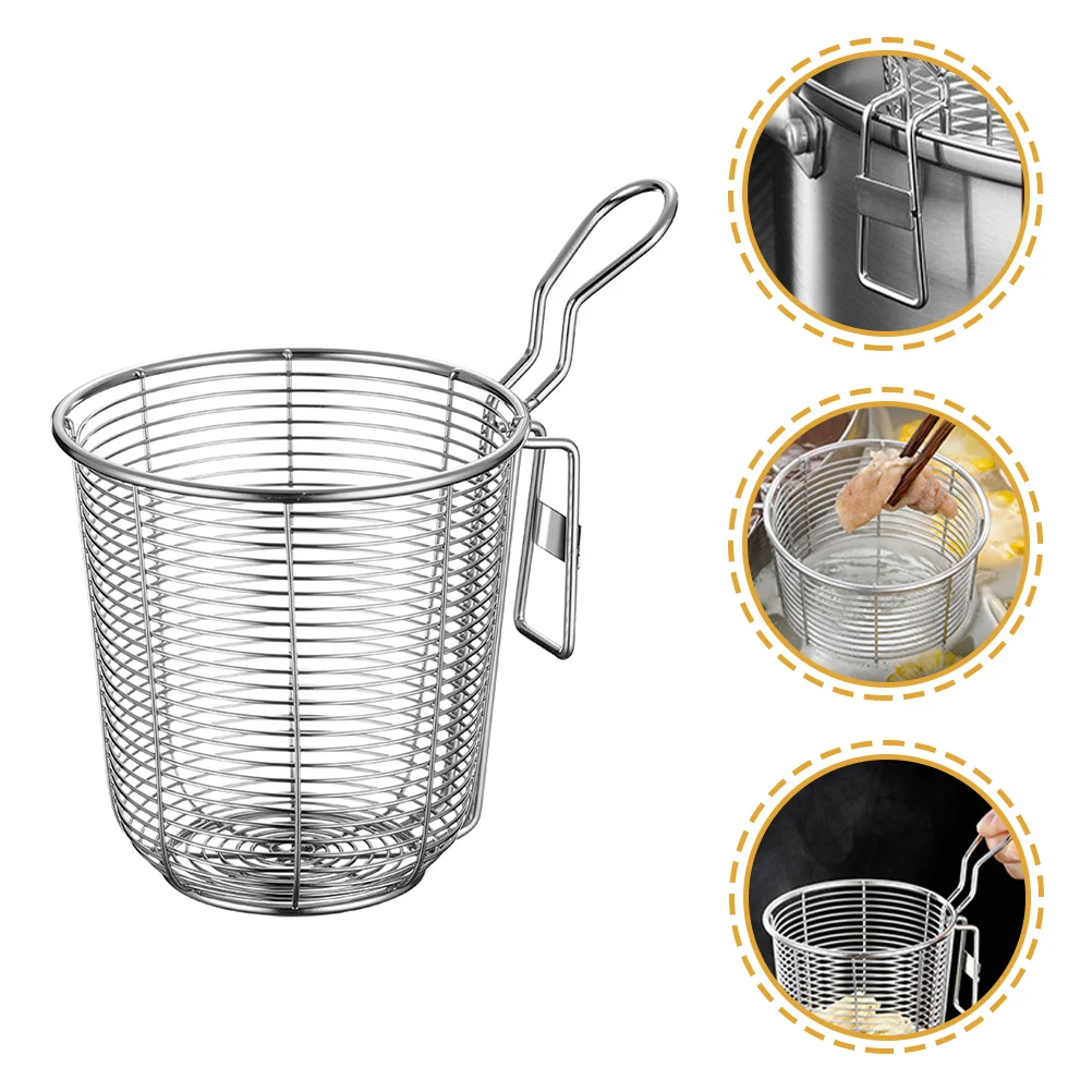 

stainless steel strainer colander basket: kitchen sink strainer kitchen pasta colander ramen skimmer fine mesh for spaghetti