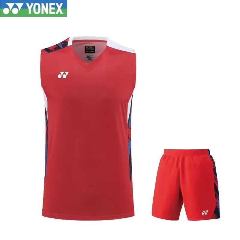 YONEX 2024 Summer New Men's Badminton Jersey Running Training Quick-drying Breathable Casual Sleeveless Vest