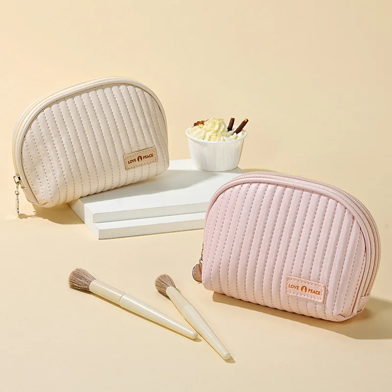 

Portable Girl Leather Makeup Bag Women Cosmetic Bag Outdoor Waterproof Toiletries Organizer Female Beauty Bags Makeup Organizer