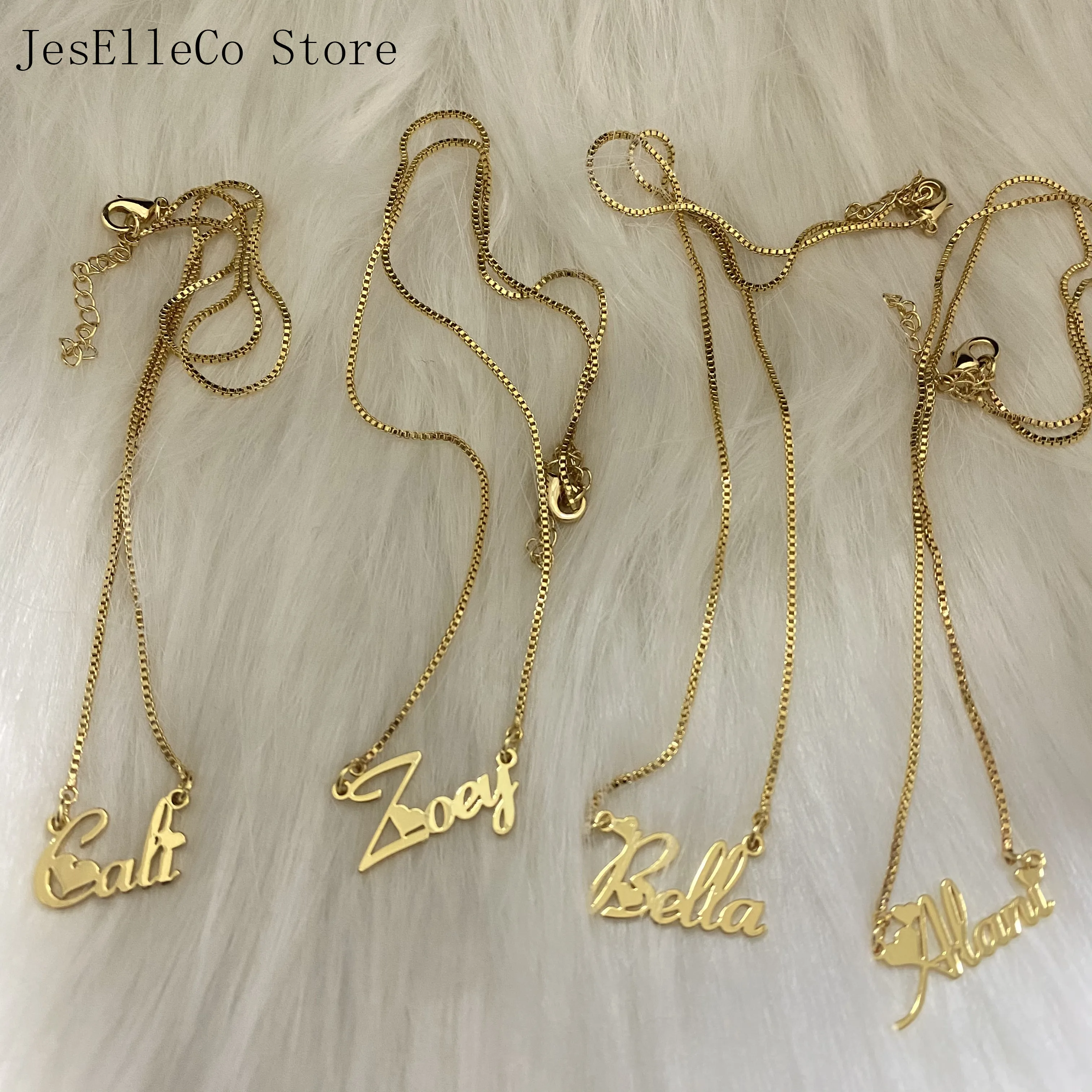 

New Personalized Custom Name Box Necklace Stainless Steel Box chain Necklace Women Gift Drop Shipping