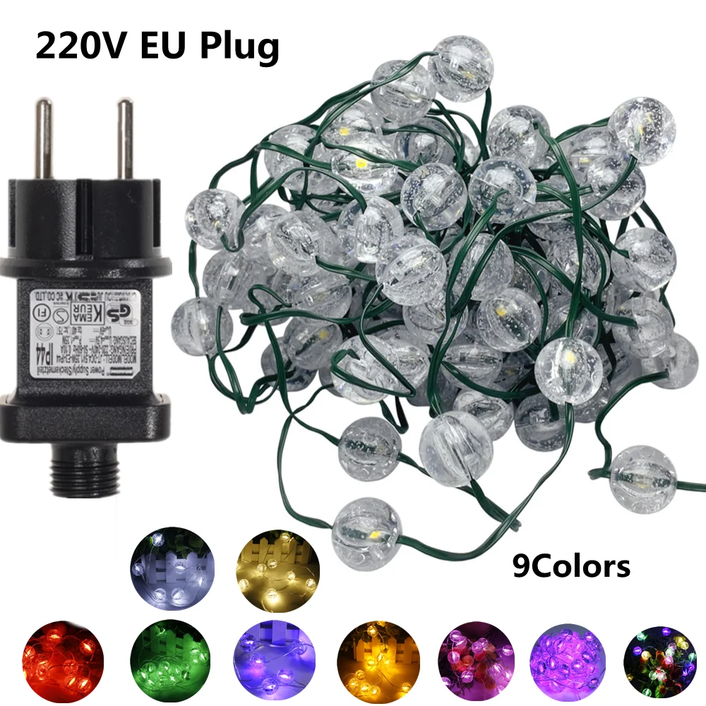 220V 230V 240V LED String Lights Garland Street Fairy Lamps Christmas Holiday Outdoor For Garden Home Tree Wedding Decoration