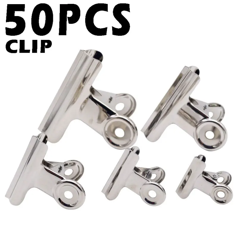 50pcs Clip  Household Folder Fixing Book Clip Stationery Office Supplies Sketch Board Drawing Powerful Metal Clip