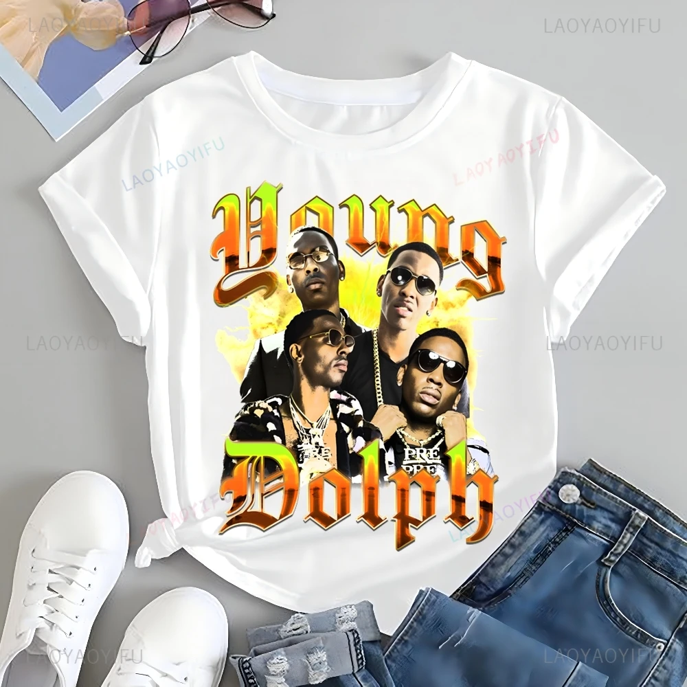 Футболка с принтом Young Dolph топ нейтральный тренд рубашка унисекс короткими