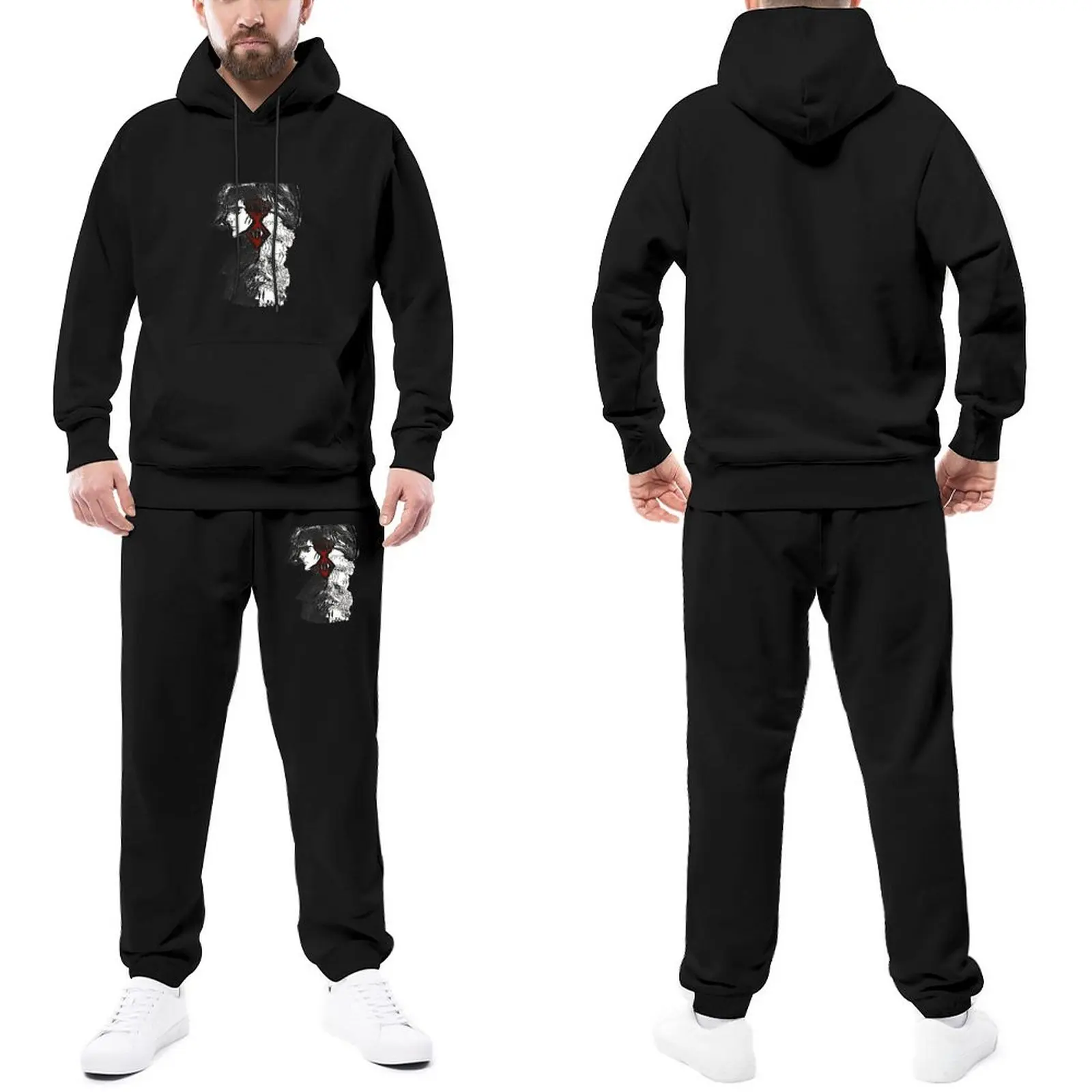 

Once Best Friends Swordsman Tracksuit Set Male Berserk Anime Hoody Sweatpant Set Hip Hop Hooded Suits Daily Stylish Jogging Suit