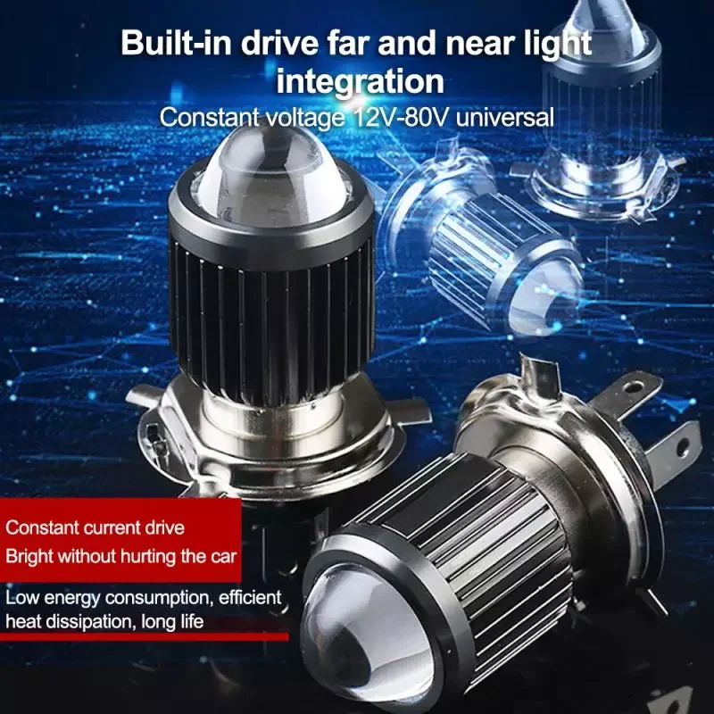 

H4 Led Motorfiets Koplampen H6 BA20D Led Lamp Moto Scooter Csp Lens Mistlampen Wit Geel Motor Accessoires
