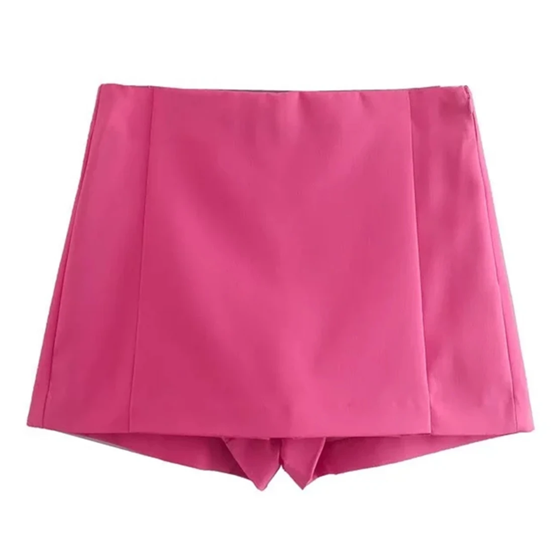 

Dave&Di England Ins Fashion Blogger High Street Vintage Rose red Color High Waist Loose Culotte Skirts Shorts Women