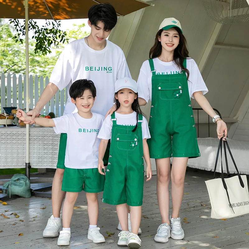 

Parent-child Outfit 2023 New Family Summer Clothes Daddy and Me Father Son Matching T Shirts Sets Mother Daughter Jumpsuit Suit