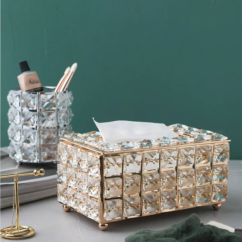 

Light Luxury Wrought Iron Ins Tissue Box Creative Living Room Tissue Box Bedroom Roll Paper Tube Home Decoration Accessories
