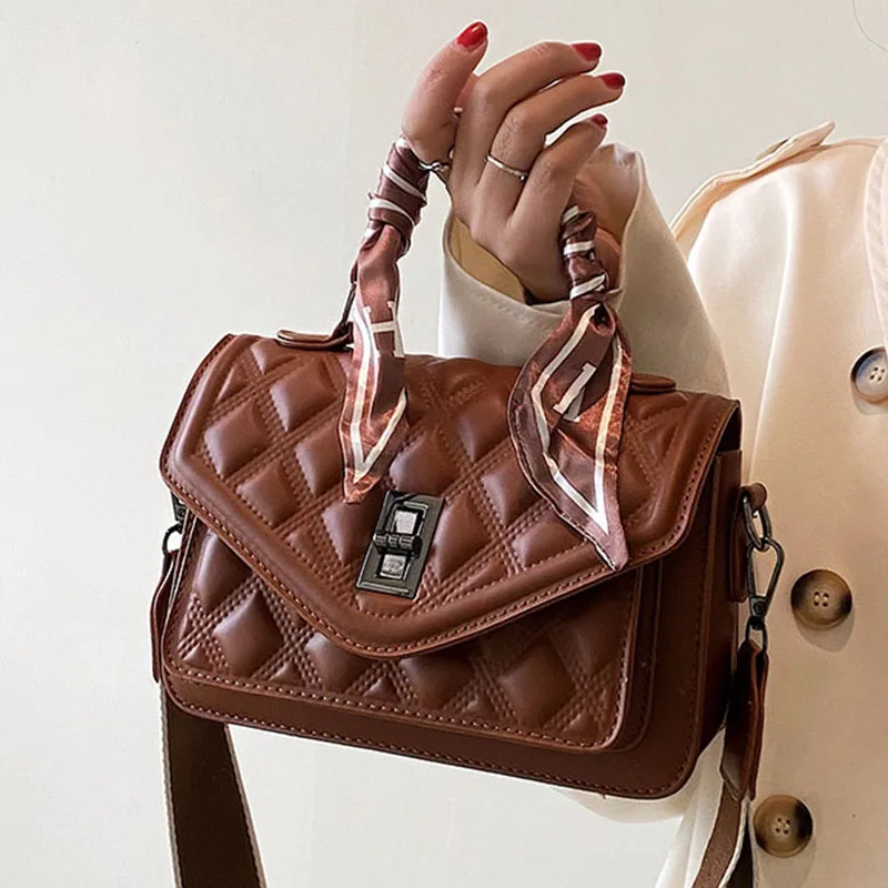 

Luxury Women Brand Handbag Ladies Retro Pure Color Casual Elegant Shoulder Bag 2022 New Listing Pu Leather Flap Ladys Trendy Bag