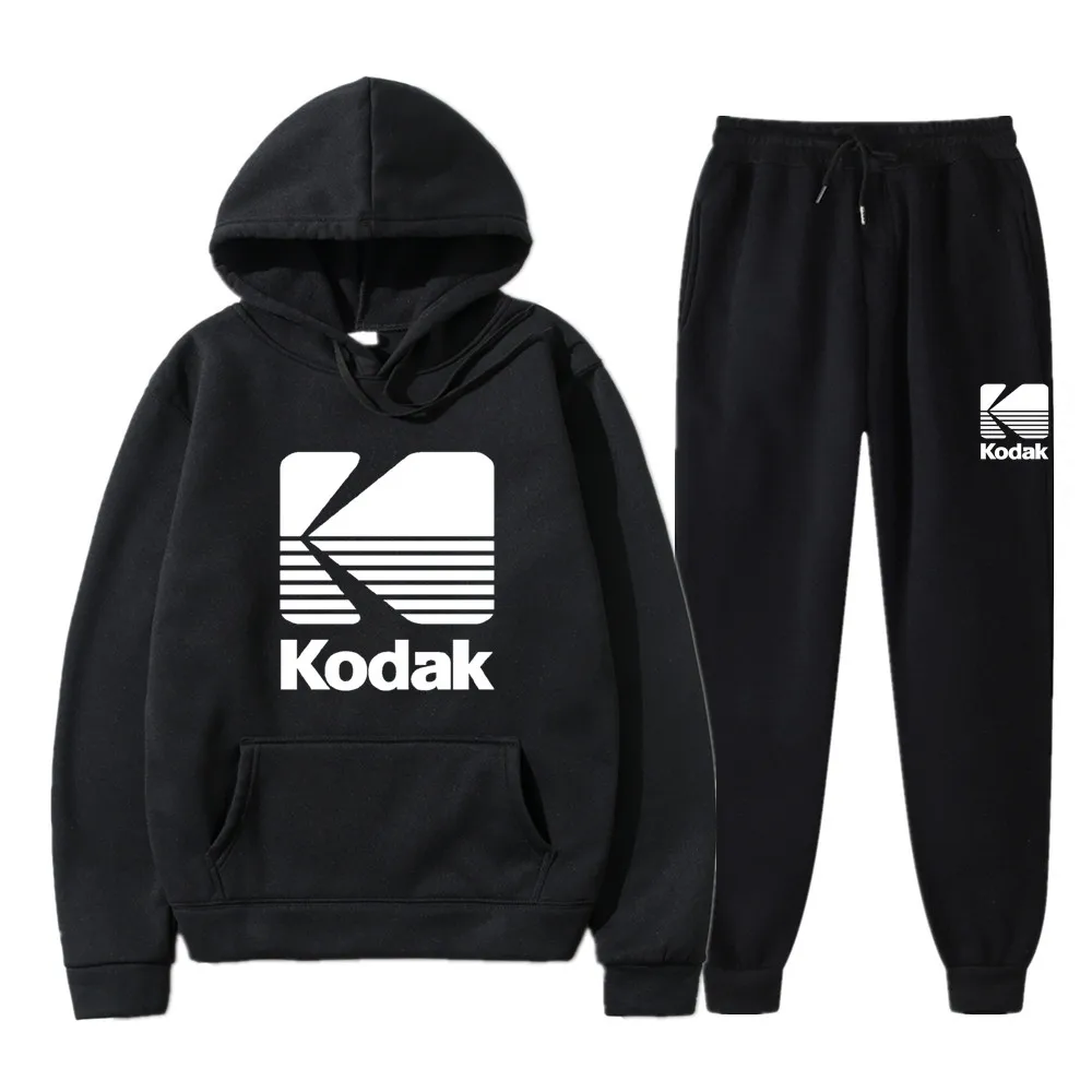 

2022 Men's Hoodies Japan Streetwear Hip Hop Winter Men's Sportswear Sets Harajuku Kodak Men 2 Piece Sweatshirt + Sweatpants Sets