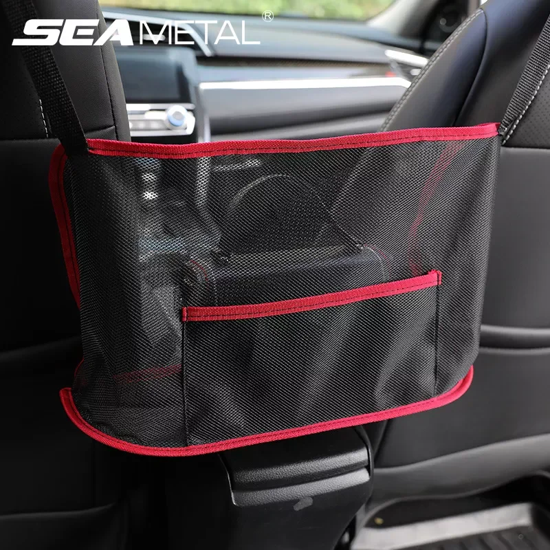 

Car Net Pocket Seat Back Mesh Organizer Handbag Holder Net Bag Barrier of Backseat Pet Kid Auto Storage Pouch for Phone Document