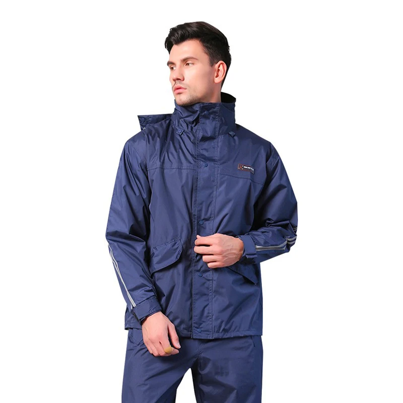 

Thickened Raincoat Rain Pants Suit Men Waterproof Motorcycle Raincoat Double Layer Rainproof Poncho Rain Jacket Hiking Camp Tour