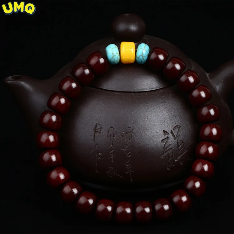 

Indian Lobular Red Sandalwood Bucket Bead Women's Chain Apple Bead Two Fat Material Mud Material Wenwan Buddha Bead Hand String