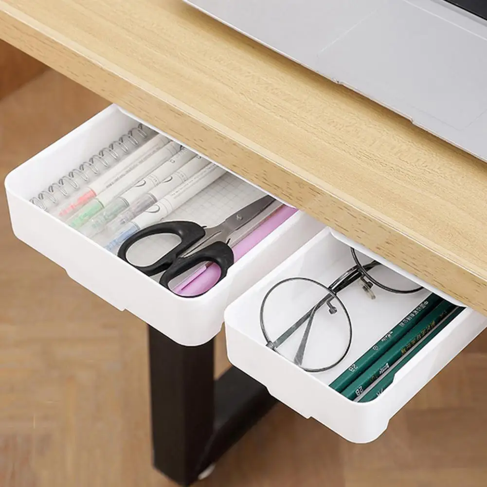 

Punch Free Storage Rack Box Invisible Drawer Kitchen Cutlery Bedroom Desk Sundry Organizer Holder органайзер для хранения